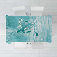 PTSD Awareness Tablecloth Maile Pikake Lokelani Crown Flower Lei Inspired LT9 Teal - Polynesian Pride