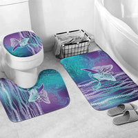 Suicide Prevention Awareness Bathroom Set Maile Pikake Lokelani Crown Flower Lei Inspired LT9 Mat Set Only (3 pcs) One Size Multicolor - Polynesian Pride
