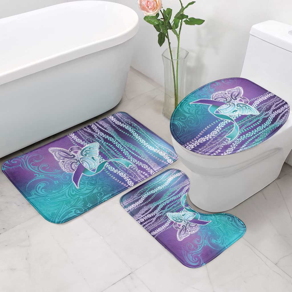 Suicide Prevention Awareness Bathroom Set Maile Pikake Lokelani Crown Flower Lei Inspired LT9 - Polynesian Pride