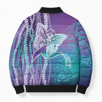 Suicide Prevention Awareness Bomber Puffer Jacket Maile Pikake Lokelani Crown Flower Lei Inspired LT9 - Polynesian Pride