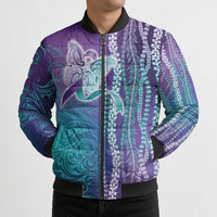 Suicide Prevention Awareness Bomber Puffer Jacket Maile Pikake Lokelani Crown Flower Lei Inspired LT9 - Polynesian Pride
