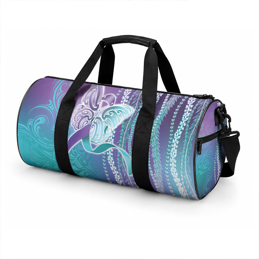 Suicide Prevention Support Duffle Bag Maile Pikake Lokelani Crown Flower Lei Inspired LT9 - Polynesian Pride