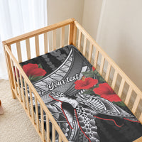 Hawaiian Honu Personalized Baby Bed Cover Black Tribal Hook Pattern LT9 - Polynesian Pride