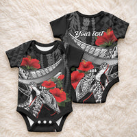 Hawaiian Honu Personalized Baby Onesie Black Tribal Hook Pattern LT9 - Polynesian Pride