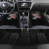 Hawaiian Honu Personalized Car Mats Black Tribal Hook Pattern LT9 Set 4pcs Black - Polynesian Pride