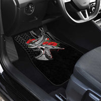 Hawaiian Honu Personalized Car Mats Black Tribal Hook Pattern LT9 - Polynesian Pride