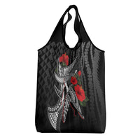 Hawaiian Honu Personalized Grocery Bag Black Tribal Hook Pattern LT9 - Polynesian Pride