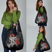 Hawaiian Honu Personalized Grocery Bag Black Tribal Hook Pattern LT9 - Polynesian Pride