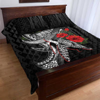 Hawaiian Honu Personalized Quilt Bed Set Black Tribal Hook Pattern LT9 - Polynesian Pride