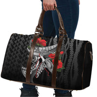 Hawaiian Honu Personalized Travel Bag Black Tribal Hook Pattern LT9 - Polynesian Pride