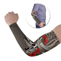 Hawaiian Honu Personalized Arm Sleeves Mocha Mousse Hibiscus Tribal Hook Pattern LT9 Set of 2 Mocha - Polynesian Pride