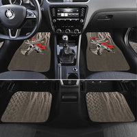 Hawaiian Honu Personalized Car Mats Mocha Mousse Hibiscus Tribal Hook Pattern LT9 Set 4pcs Mocha - Polynesian Pride