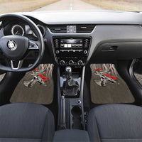Hawaiian Honu Personalized Car Mats Mocha Mousse Hibiscus Tribal Hook Pattern LT9 Set 2pcs - Front Mocha - Polynesian Pride