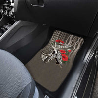 Hawaiian Honu Personalized Car Mats Mocha Mousse Hibiscus Tribal Hook Pattern LT9 - Polynesian Pride