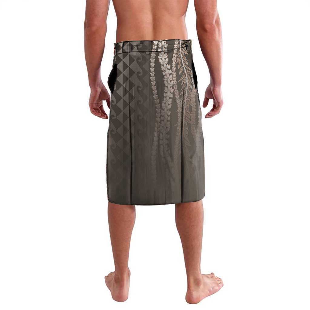Hawaiian Honu Personalized Lavalava Mocha Mousse Hibiscus Tribal Hook Pattern LT9 - Polynesian Pride