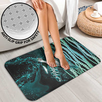 Hawaiian Honu Personalized Bathroom Set Dark Cyan Maile Pikake Flower Lei Inspired LT9 - Polynesian Pride
