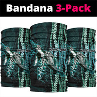 Hawaiian Honu Personalized Neck Gaiter Dark Cyan Maile Pikake Flower Lei Inspired LT9 package One Size: 25*50cm Cyan - Polynesian Pride