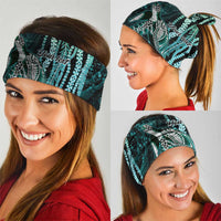 Hawaiian Honu Personalized Neck Gaiter Dark Cyan Maile Pikake Flower Lei Inspired LT9 - Polynesian Pride