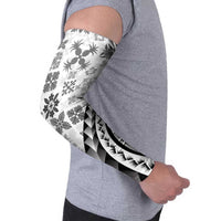 Black Hawaiian Quilt Pattern Arm Sleeves Mixed Polynesian Tribal Arty LT9 - Polynesian Pride