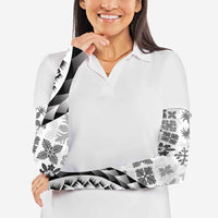 Black Hawaiian Quilt Pattern Arm Sleeves Mixed Polynesian Tribal Arty LT9 - Polynesian Pride