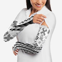 Black Hawaiian Quilt Pattern Arm Sleeves Mixed Polynesian Tribal Arty LT9 - Polynesian Pride