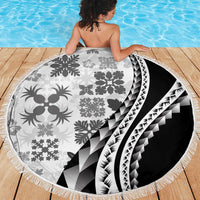Black Hawaiian Quilt Pattern Beach Blanket Mixed Polynesian Tribal Arty LT9 - Polynesian Pride