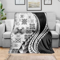 Black Hawaiian Quilt Pattern Blanket Mixed Polynesian Tribal Arty LT9 - Polynesian Pride