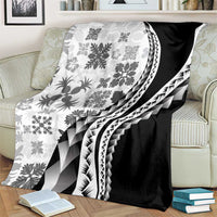 Black Hawaiian Quilt Pattern Blanket Mixed Polynesian Tribal Arty LT9 - Polynesian Pride
