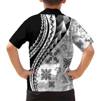 Black Hawaiian Quilt Pattern Hawaiian Shirt Mixed Polynesian Tribal Arty LT9 - Polynesian Pride