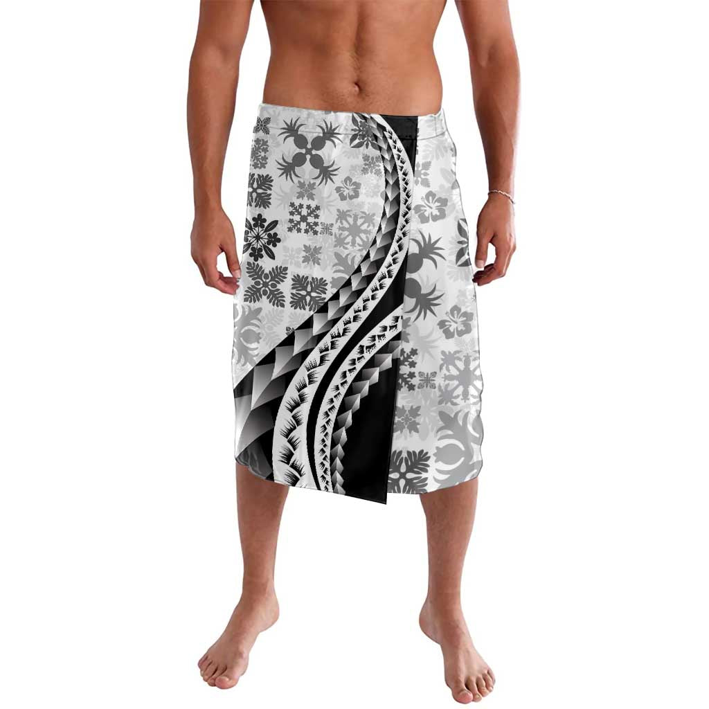 Black Hawaiian Quilt Pattern Lavalava Mixed Polynesian Tribal Arty LT9 Black - Polynesian Pride