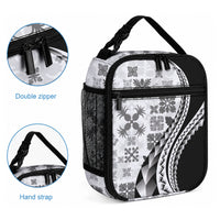 Black Hawaiian Quilt Pattern Lunch Bag Mixed Polynesian Tribal Arty LT9 - Polynesian Pride