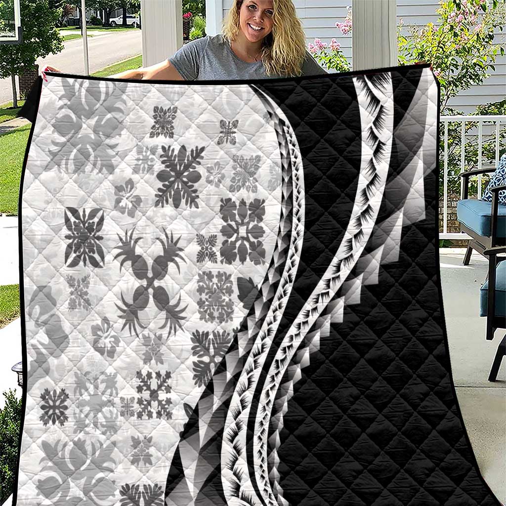 Black Hawaiian Quilt Pattern Quilt Mixed Polynesian Tribal Arty LT9 Black - Polynesian Pride
