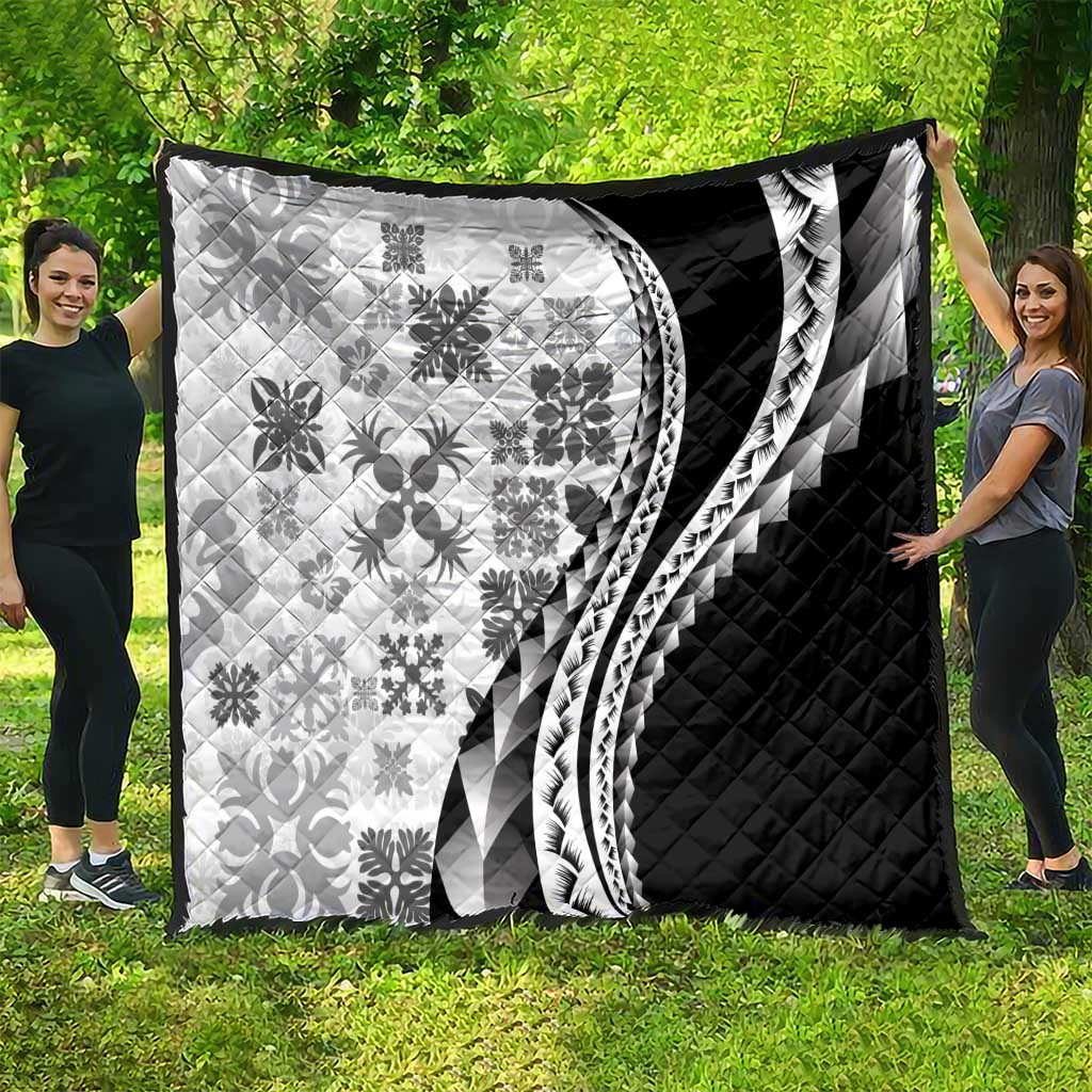 Black Hawaiian Quilt Pattern Quilt Mixed Polynesian Tribal Arty LT9 - Polynesian Pride