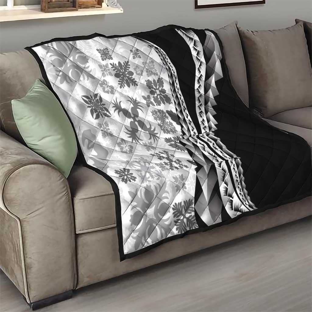 Black Hawaiian Quilt Pattern Quilt Mixed Polynesian Tribal Arty LT9 - Polynesian Pride