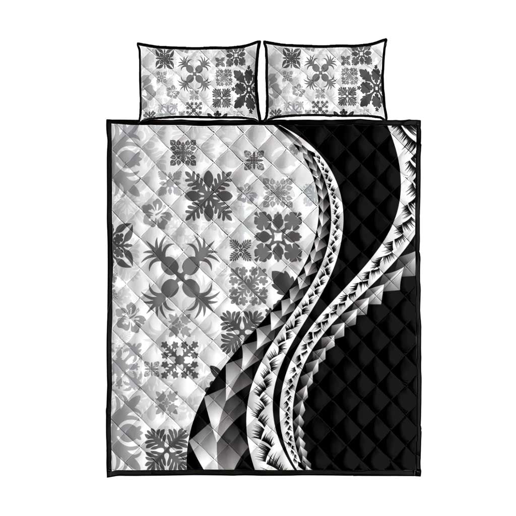 Black Hawaiian Quilt Pattern Quilt Bed Set Mixed Polynesian Tribal Arty LT9 - Polynesian Pride