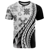 Black Hawaiian Quilt Pattern T Shirt Mixed Polynesian Tribal Arty LT9 Black - Polynesian Pride