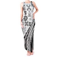 Black Hawaiian Quilt Pattern Tank Maxi Dress Mixed Polynesian Tribal Arty LT9 Women Black - Polynesian Pride