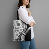 Black Hawaiian Quilt Pattern Tote Bag Mixed Polynesian Tribal Arty LT9 - Polynesian Pride