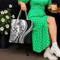 Black Hawaiian Quilt Pattern Tote Bag Mixed Polynesian Tribal Arty LT9 - Polynesian Pride