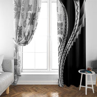 Black Hawaiian Quilt Pattern Window Curtain Mixed Polynesian Tribal Arty LT9 - Polynesian Pride