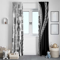 Black Hawaiian Quilt Pattern Window Curtain Mixed Polynesian Tribal Arty LT9 - Polynesian Pride