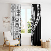 Black Hawaiian Quilt Pattern Window Curtain Mixed Polynesian Tribal Arty LT9 - Polynesian Pride
