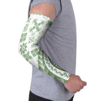 Green Hawaiian Quilt Pattern Arm Sleeves Mixed Polynesian Tribal Arty LT9 - Polynesian Pride