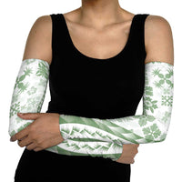 Green Hawaiian Quilt Pattern Arm Sleeves Mixed Polynesian Tribal Arty LT9 - Polynesian Pride