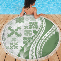 Green Hawaiian Quilt Pattern Beach Blanket Mixed Polynesian Tribal Arty LT9 - Polynesian Pride