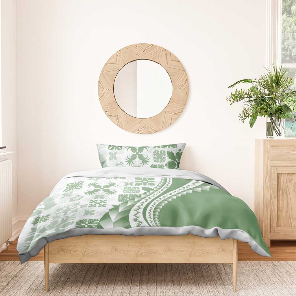 Green Hawaiian Quilt Pattern Bedding Set Mixed Polynesian Tribal Arty LT9 - Polynesian Pride