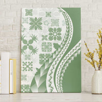 Green Hawaiian Quilt Pattern Canvas Wall Art Mixed Polynesian Tribal Arty LT9 Without Frame Green - Polynesian Pride