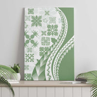 Green Hawaiian Quilt Pattern Canvas Wall Art Mixed Polynesian Tribal Arty LT9 - Polynesian Pride