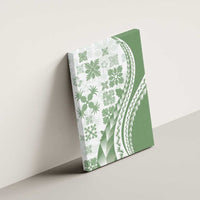 Green Hawaiian Quilt Pattern Canvas Wall Art Mixed Polynesian Tribal Arty LT9 - Polynesian Pride