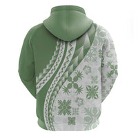 Green Hawaiian Quilt Pattern Hoodie Mixed Polynesian Tribal Arty LT9 - Polynesian Pride